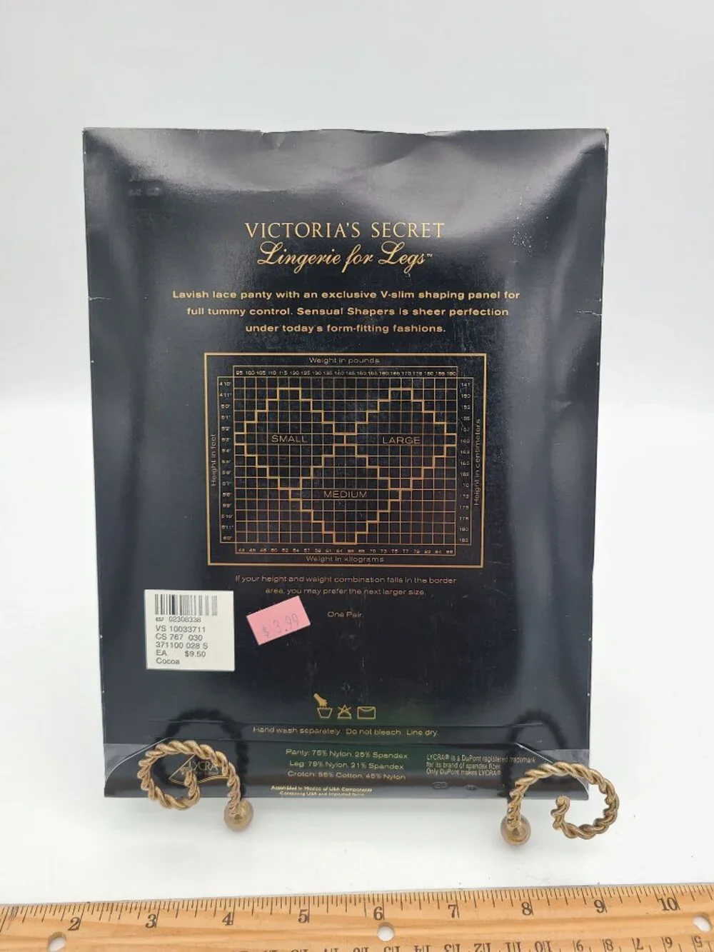 Vintage Victoria's Secret Sensual Shapers Pantyhose Cocoa Small NIP